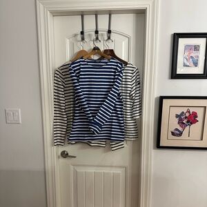Saint James Navy and White Striped Long-Sleeve Tee
